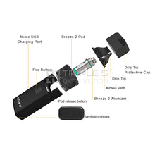 Aspire® Breeze 2 AIO Kit with 1000 mAh battery and 2 Coils